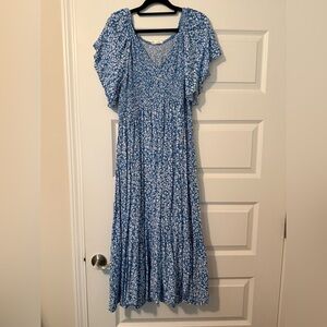 Like New Floral Blue Maxi Dress